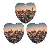 The Old Town at Sunset Car Air Freshener, 3 Pcs Love form Hanging Air Freshener Cards, Long Lasting Fragrance Scented Cards for Car, Home, Office Gray-style