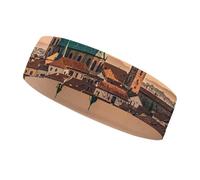 The Old Town at Sunset Headbands for Women & Men Sports Headband, Fits All Head Sizes, Ultra Absorbent & Non-Slip Sweatband for Running, Yoga, Gym