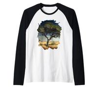 The Old Tree in the Savannah is a Symbol of Nature and Age Raglan Baseball Tee