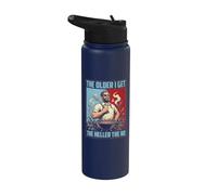 The Older I Get The Heller The No Funny BBQ Dad Stainless Steel Insulated Water Bottle