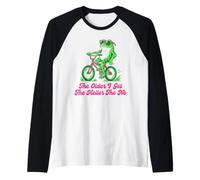 The Older I Get The Heller The No Sassy Frog Bicycle Raglan Baseball Tee