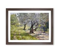 The Olive Grove By William Merritt Chase Classic Painting Framed Print | A4 Walnut Framed Wall Art | Ready to Hang | Classic Historical Picture | Living Room Bedroom Lounge Office