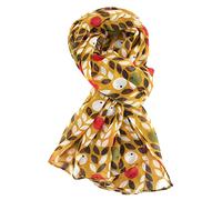 The Olive House® Womens Berries Floral Design Scarf Mustard