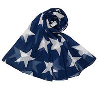 The Olive House® Womens Big Star Scarf Navy Blue