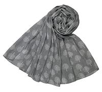 The Olive House® Womens Mulberry Tree Design Scarf Grey