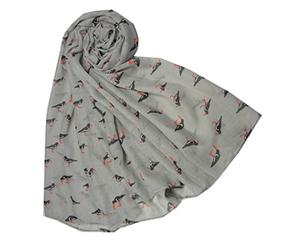 The Olive House® Womens Oyster Catcher Birds Scarf Grey