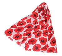 The Olive House® Womens Red Poppy Scarf White