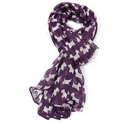 The Olive House® Womens Scottie Westie Scottish Terrier Dog Scarf Purple