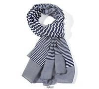 The Olive House® Womens St Ives Stripe Scarf Cream Navy Blue