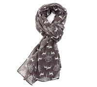 The Olive House® Womens Stag Deer Scarf Ladies Grey