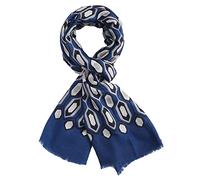 The Olive House® Womens Stunning Retro Scarf Navy Blue