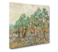 The Olive Orchard by Vincent van gogh Classic Painting Canvas Wall Art Print Ready to Hang, Framed Picture for Living Room Bedroom Home Office Décor, 20x20 Inch (50x50 cm)