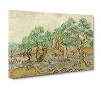 The Olive Orchard By Vincent Van Gogh Classic Painting Canvas Wall Art Print Ready to Hang, Framed Picture for Living Room Bedroom Home Office Décor, 24x16 Inch (60x40 cm)