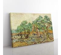 The Olive Orchard By Vincent Van Gogh Classic Painting Canvas Wall Art Print Ready to Hang, Framed Picture for Living Room Bedroom Home Office Décor, 76x50 cm (30x20 Inch)