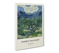 The Olive Trees By Vincent Van Gogh Canvas Print | Gallery Wrapped 30mm Frame Wall Art | 20x14 inches | Ready to Hang | Impressionist Landscape Picture | Living Room Bedroom Lounge Office