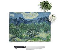 The Olive Trees by Vincent Van Gogh - Textured Chopping Board - Worktop Saver - Cutting Board - Heat Resistant, Shatterproof and Hygenic - 39 x 28.5 cm