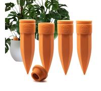 The Olla Company Terracotta Plant Watering Spikes - Large - Set of 4 with Lids Ideal for 8"-12" Pots Perfect Holiday Plant Watering System And Daily Use For P Lovers