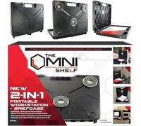 The OmniShelf Portable Workstation, Toolbox, Laptop Stand, Utility Shelf w/ 40 lb Capacity, Hands Free Workstation Attach to HVAC, Truck, Cabinet, Wall, Pole, Garage, etc
