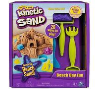 Kinetic Sand , Beach Day Fun Playset with Castle Molds, Tools, and 12 oz. of for Ages 3 and Up