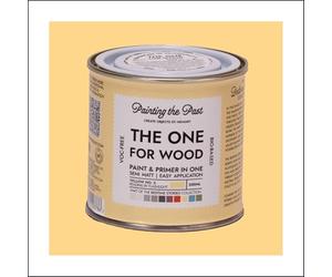 The One for Wood Paint & Primer 250ml Yellow No. 2 Reading by Flashlight | Semi Matt Finish, Bio-Based & VOC-Free Formula for Wooden Furniture & Surfaces | Durable & Easy Indoor Home Decorating