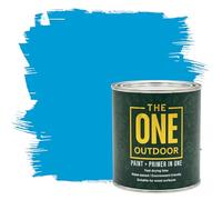 THE ONE Outdoor Paint - Mediteranian Blue, 2.5 Litre | Durable Exterior Paint for Wood, Metal & Masonry | Weather Resistant Finish