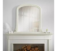 The Online Mirror Shop Arched Shape Overmantle Mirror With Ivory Frame, Canterbury Of H86 X W88 X D6 Cm, Handcrafted, Stylish, Durable Home Decor