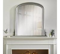 The Online Mirror Shop Arched Shape Overmantle Mirror With Silver Frame, Canterbury Of H86 X W88 X D6 Cm, Handcrafted, Stylish, Durable Home Décor