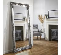 The Online Mirror Shop Leaner Mirror Grand Louis Rectangular Shape With Antique Silver Frame For Hanging In Bedroom - H 180Cmxw 90Cmxd 6.5Cm