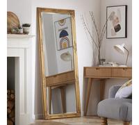 The Online Mirror Shop Leaner Mirror Highbury Bevelled Edge Glass Rectangle Full Length With Antique Gold Frame- H 165Cm X W 74Cm For Hanging In Bedroom