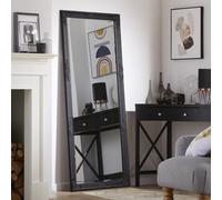 The Online Mirror Shop Leaner Mirror Highbury Bevelled Edge Glass Rectangle Full Length With Antique Black Frame- H 165Cm X W 74Cm For Hanging In Bedroom