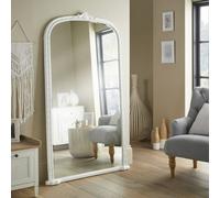 The Online Mirror Shop Leaner Mirror Mayfair Antique Arched Shape With White Frame- H 173Cm X W 104Cmx D 4Cm For Hanging In Living Room Or Bedroom