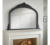 The Online Mirror Shop Overmantle Mirror Richmond Arched Shape With Antique Black Frame- H 91Cm X W 122Cmx D 5Cm For Hang Anywhere Inside Of The Home