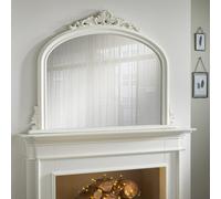The Online Mirror Shop Overmantle Mirror Richmond Arched Shape With Antique Ivory Frame- H 91Cm X W 122Cmx D 5Cm For Hang Anywhere Inside Of The Home