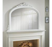 The Online Mirror Shop Overmantle Mirror Richmond Arched Shape With Antique White Frame- H 91Cm X W 122Cmx D 5Cm For Hang Anywhere Inside Of The Home