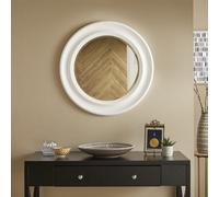 The Online Mirror Shop Wall Mirror Hamilton Round Shape With White Frame For Hanging In Bedroom Or Living Room- H 66Cm X W 66Cm X D 3Cm