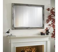 The Online Mirror Shop Wall Mirror Highbury Rectangular Shape With Antique Silver Frame- H 104Cm X W 74Cm X D 3.5Cm For Hanging In Any Living Area