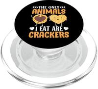 The Only Animals I Eat Are Crackers - Vegan Vegetarian PopSockets PopGrip for MagSafe