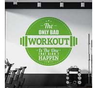 The Only Bad Workout is the One that Didn't Happen - Gym Wall Sticker [XXLarge] [Lime]