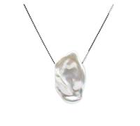 The only Baroque Style Necklace, Serrated Pearl, 925 Sterling Silver Necklace, Women's Pearl Necklace Pendant necklace