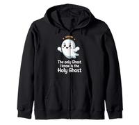 The Only Ghost I Know Is The Holy Ghost - Cute Christian Zip Hoodie