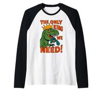 The Only King We Need, Tyrannosaurus rex, Dinosaurs, Protest Raglan Baseball Tee