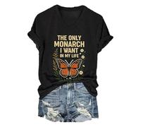The Only Orange Monarch I Want in My Life Tee for Women (Black XL)