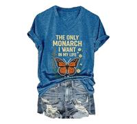The Only Orange Monarch I Want in My Life Tee for Women (Blue L)