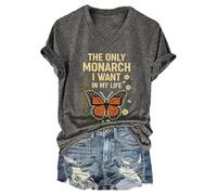 The Only Orange Monarch I Want in My Life Tee for Women (Grey M)