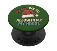 The Only Red Hat Allowed Retro Santa Anti Trump Christmas PopSockets Adhesive PopGrip