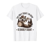 The Only Squat I’m Doin is Diddly Squat Funny Cowboy Raccoon T-Shirt