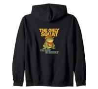 The Only Squat I’m Doing Is Diddly Cowboy Frog Zip Hoodie