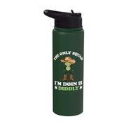 The Only Squat I'm Doin is Diddly Funny Cowboy Frog Meme Stainless Steel Insulated Water Bottle