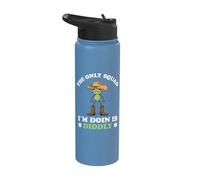 The Only Squat I'm Doin is Diddly Funny Cowboy Frog Meme Stainless Steel Insulated Water Bottle