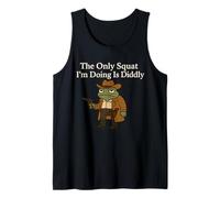 The Only Squat I'm Doin' Is Diddly Funny Cowboy Frog Meme Tank Top